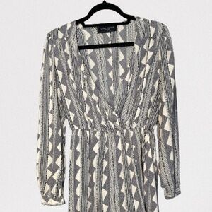 Black & white geometric pattern nine dress